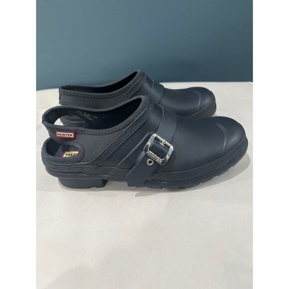 Hunter Original Slingback Clog Navy Blue Waterproof Rain Outdoor Shoes Sz 8 EU39 - Picture 1 of 5
